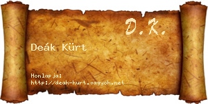 Deák Kürt névjegykártya